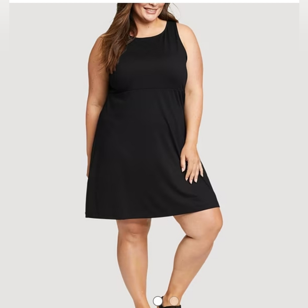 Eddie Bauer AsterEmpire Waist Dress 50+ sun protection Black Size 1X